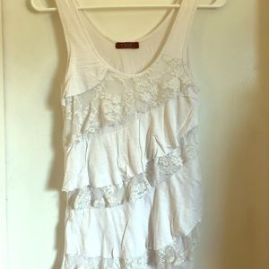 ❌ NOT FOR SALE White layered lace tank top